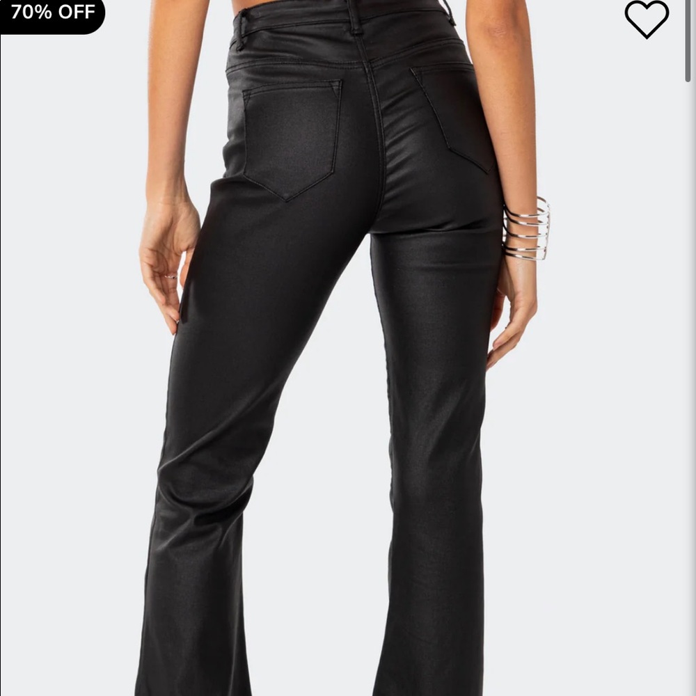 Edikted Luna faux leather flare pants